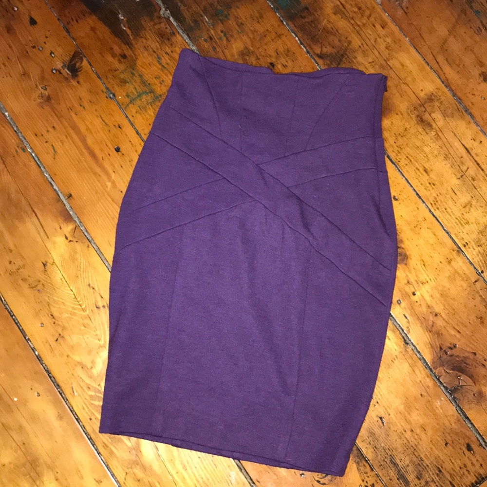 Purple Pencil mid length skirt